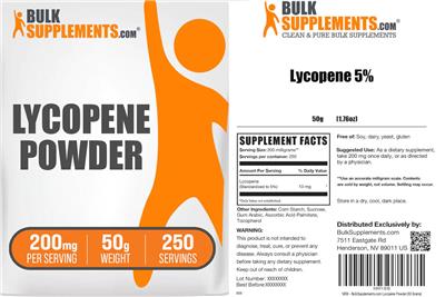 BulkSupplements.com Lycopene Powder 200 mg product packaging
