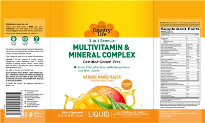 Country Life Multivitamin & Mineral Complex Natural Mango Flavor product packaging