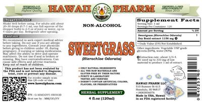 Hawaii Pharm Sweetgrass Non-Alcohol product packaging