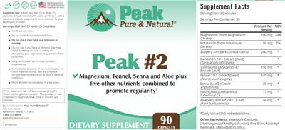Peak Pure & Natural Peak #2 source label used in the packaging illustration