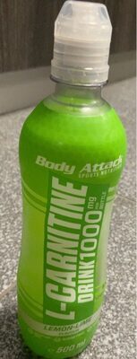 Body Attack L-Carnitine Drink Zero Sugar Lemon-Lime source label used in the packaging illustration