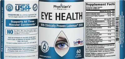 Physician's Choice Eye Health source label used in the packaging illustration