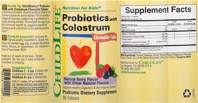 ChildLife Essentials Probiotics with Colostrum Natural Berry Flavor product packaging