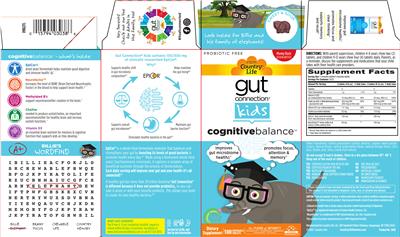 Country Life Gut Connection Kids Cognitive Balance source label used in the packaging illustration