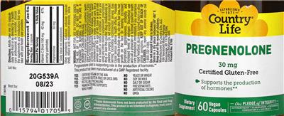 Country Life Pregnenolone 30 mg product packaging