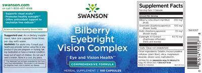 Swanson Bilberry Eyebright Vision Complex source label used in the packaging illustration