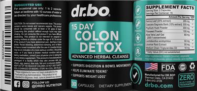 dr.bo 15 Day Colon Detox product packaging