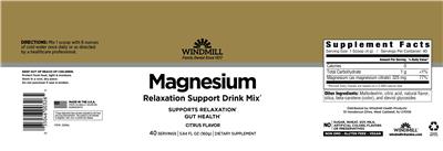 Windmill Magnesium Citrus Flavor source label used in the packaging illustration