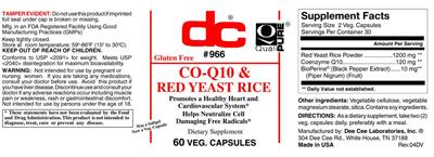 DC Co-Q10 & Red Yeast Rice source label used in the packaging illustration