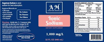 AM Angstrom Minerals Ionic Sodium source label used in the packaging illustration