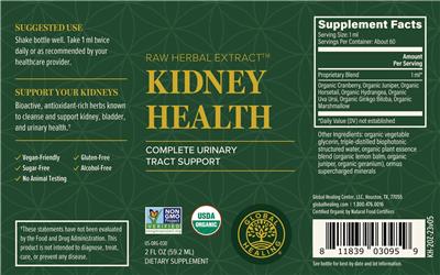 Global Healing Kidney Health product packaging