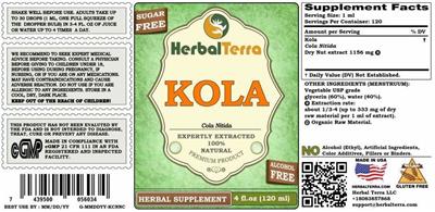 Herbal Terra Kola Alcohol Free product packaging