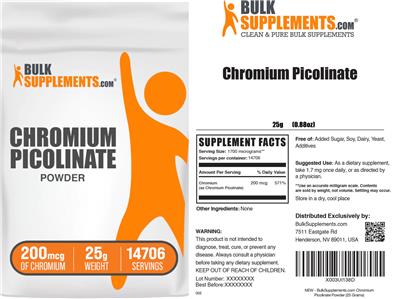 BulkSupplements.com Chromium Picolinate Powder 200 mcg product packaging