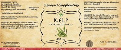 Signature Supplements Kelp 400 mg product packaging