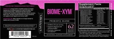 U.S. Enzymes Biome-xym source label used in the packaging illustration