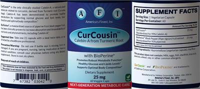 AFI America's Finest CurCousin 25 mg source label used in the packaging illustration