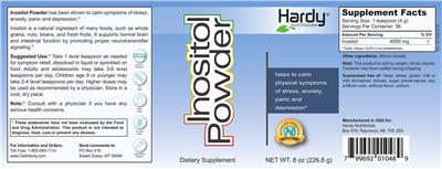 Hardy Nutritionals Inositol Powder source label used in the packaging illustration