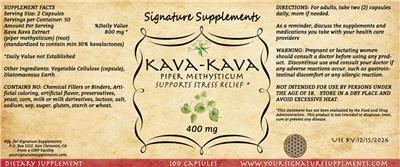 Signature Supplements Kava-Kava 400 mg product packaging