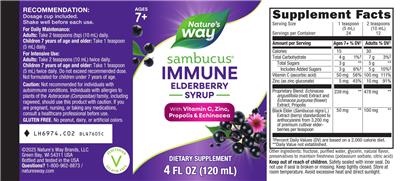 Nature's Way Sambucus Immune Elderberry Syrup product packaging