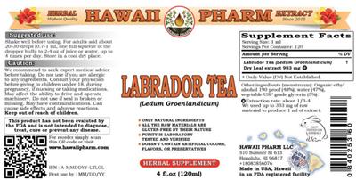 Hawaii Pharm Labrador Tea product packaging