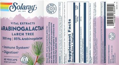 Solaray Arabinogalactan Larch Tree 300 mg product packaging