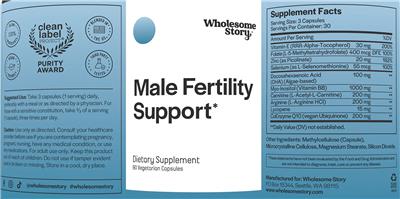 Wholesome Story Male Fertility Support source label used in the packaging illustration
