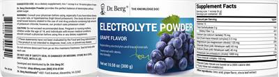 Dr. Berg Electrolyte Powder Grape Flavor source label used in the packaging illustration