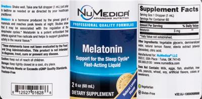 NuMedica Melatonin Natural Lemon Flavor source label used in the packaging illustration