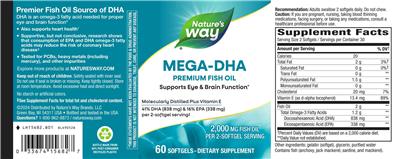 Nature's Way Mega-DHA product packaging