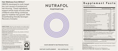 Nutrafol Postpartum source label used in the packaging illustration