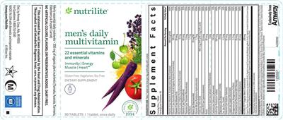Nutrilite Men's Daily Multivitamin source label used in the packaging illustration