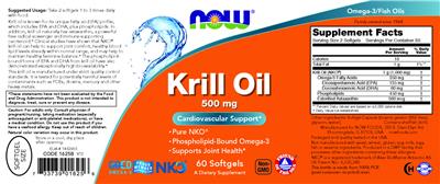 NOW Krill Oil 500 mg source label used in the packaging illustration