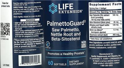 Life Extension PalmettoGuard product packaging