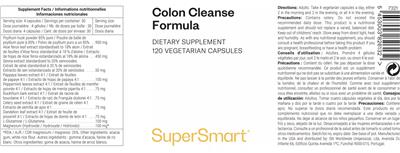 SuperSmart Colon Cleanse Formula source label used in the packaging illustration