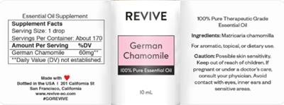 Revive German Chamomile source label used in the packaging illustration