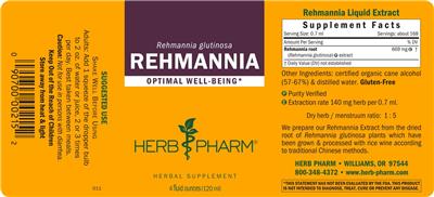 Herb Pharm Rehmannia product packaging