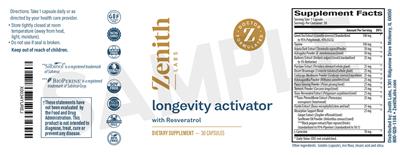 Zenith Labs Longevity Activator product packaging