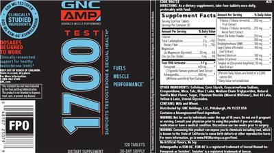 GNC AMP Advanced Muscle Performance Test 1700 source label used in the packaging illustration