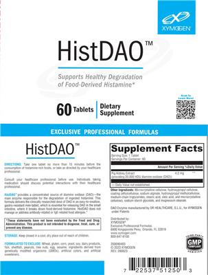 XYMOGEN HistDAO source label used in the packaging illustration