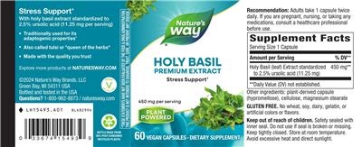 Nature's Way Holy Basil 450 mg product packaging