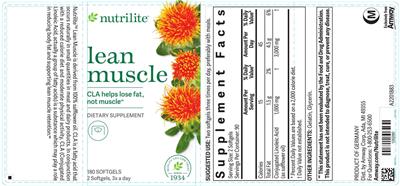 Nutrilite Lean Muscle source label used in the packaging illustration