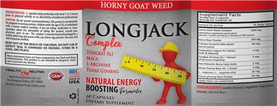 Health Solution Prime Longjack Complex product packaging