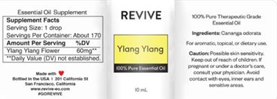 Revive Ylang Ylang source label used in the packaging illustration