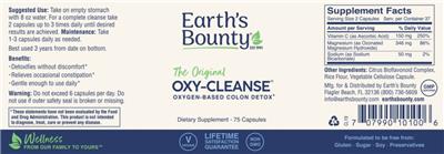 Earth's Bounty The Original Oxy-Cleanse source label used in the packaging illustration