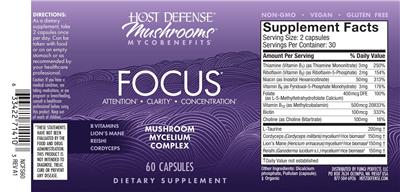 Host Defense Mushrooms Mycobenefits Focus product packaging