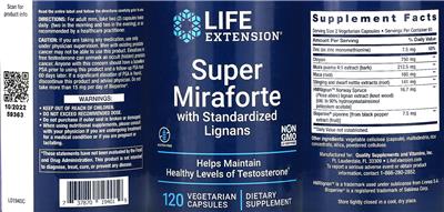 Life Extension Super Miraforte with Standardized Lignans product packaging