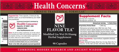 Health Concerns Nine Flavor Tea product packaging