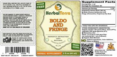 Herbal Terra Boldo and Fringe Sugar Free source label used in the packaging illustration