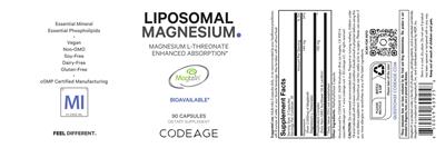 Codeage Liposomal Magnesium source label used in the packaging illustration
