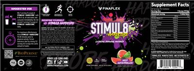 FINAFLEX Stimul8 Hardcore Wild Watermelon source label used in the packaging illustration